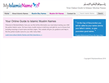 Tablet Screenshot of myislamicname.com